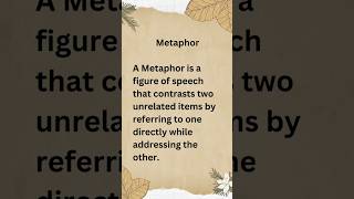 Metaphor  Figure of speech  literary devices  literary terms  viralshorts shortsfeed shorts [upl. by Marchelle]