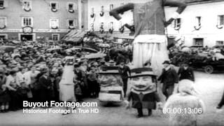 HD Stock Footage Austrian Tamsweg Parade 1946 Newsreel [upl. by Illek]