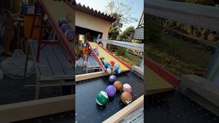 Marble run☆Silver hole circle  DIY wooden ramp Orange hole circle ramp5 asmr [upl. by Sergei]