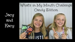 Whats in My Mouth Challenge  Candy Edition  Jacy and Kacy [upl. by Pan673]