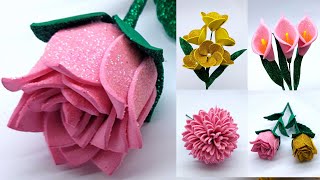 Beautiful Foam Paper Flower Making at Home  Home decoration craft DIY crafts to decorate your room [upl. by Gladstone70]