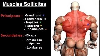 Exercice musculation Dos  quot Tirage horizontal prise serrée quot [upl. by Sander]