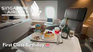 Singapore Airlines A380 First Class Experience Birthday Flight Double Suite Vlog  Part 1 [upl. by Anerual412]