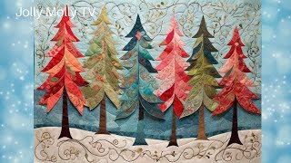 Quilt Series 37  Christmas Tree Themed Quilt Ideas [upl. by Enelec]