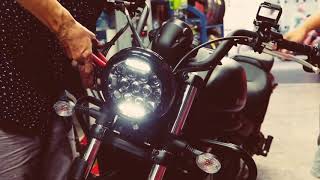 Tinomotor Vietnam  Headlight full led Kawasaki Vulcan S [upl. by Arakaj]