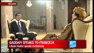 Exclusive  Libya  Muammar Gaddafi speaks to FRANCE 24 [upl. by Eedna]