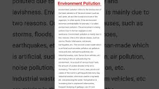 Environment Pollution paragraph paragraph [upl. by Niwrad46]