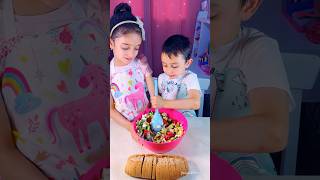 Children make healthy and delicious bruschetta shorts cooking viral trending kids shortsfeed [upl. by Anikehs]