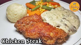 Chicken Steak with Mushroom Sauce Steamed Vegetables Mashed Potatoes Detailed Step by Step Recipe [upl. by Inalel711]