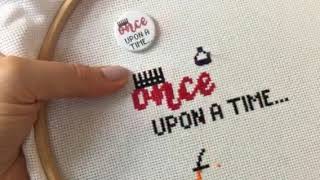 How to backstitch on aida Fantasy Fairytale Pattern [upl. by Nameerf137]