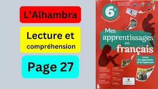 LAlhambra pages 27 Mes apprentissages en français 6AEP 20242025 [upl. by Brownley]