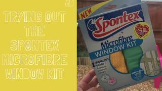 Trying out the Spontex Microfibre Window Kit ad [upl. by Tteve]