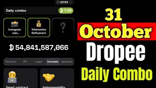 Dropee Daily Combo 31 October  Dropee Daily Combo Today [upl. by Aneis]