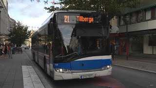 Sweden Västerås bus 21 ride from Smedjegatan to Centralstation [upl. by Ellenwahs]