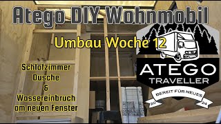 Mercedes Atego DIY Wohnmobil Umbau Woche 12 Bett Dusch amp neues Fenster muss wieder raus WOMO VANLIFE [upl. by Kcirrem]