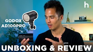 Godox AD100 Pro Portable Outdoor Pocket Flash  Unboxing amp Review [upl. by Halima]