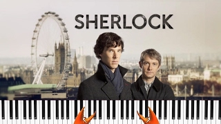 BBC Sherlock Theme Song Пианино Кавер Cover  Обучение [upl. by Kolb805]