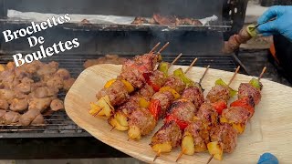 Brochettes de boulettes de viande de bœuf bien assaisonnée [upl. by Eicak]