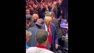 US Presidentelect Donald Trump in attendance at UFC 309 at Madison Square Garden [upl. by Aigroeg]