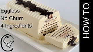 Viennetta Vanilla Ice Cream No Churn Eggless Only 4 Ingredients Vienetta Homemade DIY Dessert [upl. by Lerual791]