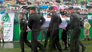 Grieving Brazilian town receives bodies of soccer planecrash victims [upl. by Annorah]