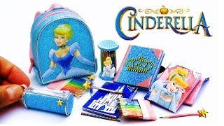 Como Hacer Utiles Escolares para Barbie  Mochila Estuche  Cinderella Miniature Schooll Suplies [upl. by Chiang549]