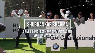 Shubhankar Sharma Golf Swing  Driver amp Iron faceon BMW PGA Wentworth Surrey September 2019 [upl. by Angelina755]