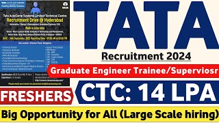 Tata Recruitment 2024  Freshers  CTC  14 LPA  Tata Jobs 2024  Tata Hiring 2024  Latest Jobs [upl. by Block]