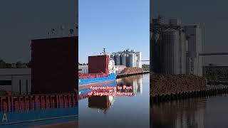 Sarpsborg Norway approaching shore loading grain shorts [upl. by Urina]