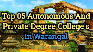 Top 05 Degree colleges in Warangal best colleges in Warangal Telangana [upl. by Ahseila332]