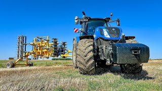 agrotec newholland dondi  New Holland T7340 traktor  Dondi Big 400 nehéz kultivátor [upl. by Marrin]