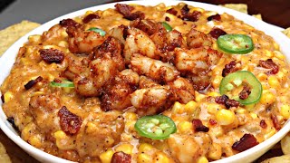 OUT OF THIS WOLRD Jalapeño Popper Corn and Shrimp Dip Recipe [upl. by Chris]