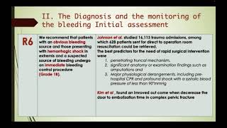 Major Bleeding and Coagulopathy in Trauma Guidelines Dr Hosam Afify 1 [upl. by Juxon]