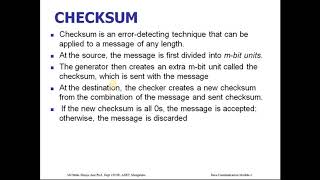 Module3 Checksum error detection technique Data Communication [upl. by Leodora]