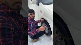 Snow ❄️ ma Gari phasna par snow ⛄️ chain ⛓️‍💥 lagi halat kharab 🥶‼️trending foryou [upl. by Jem266]