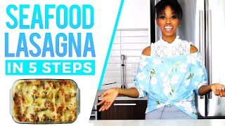 How To Make Seafood Lasagna in 5 steps  Creamy seafood lasagna easy recipe  Best recipe lasagna [upl. by Townsend]