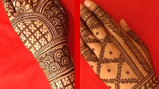 Very Easy Simple Mehndi Design full BackHand cone designsmendini design henna mehndi designs [upl. by Dorise]