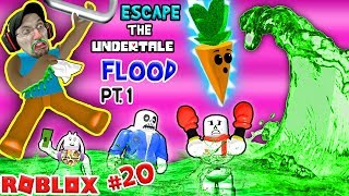 ROBLOX FLOOD ESCAPE Undertale Drowning Sick Town FGTEEV 20 Gameplay  Skit [upl. by Neiv]