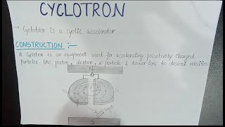 Cyclotron  Construction Working Principle Formulas Limitations [upl. by Stanwinn554]