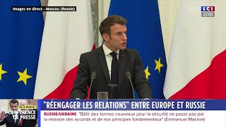 Revivez la conférence dE Macron et Vladimir Poutine sur la situation en Ukraine [upl. by Brandea457]