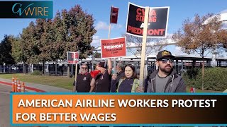 American Airlines Workers in Fresno Picket for Better Wages [upl. by Andris]