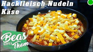 Cremige Nudeln mit Hackfleisch und Käse Rezept  Schnelles Pfannengericht [upl. by Nyrraf]