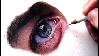 Drawing a Eye in Colored Pencil [upl. by Froh549]