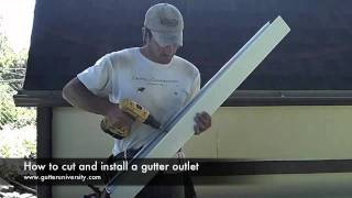 How to cut and install a gutter outlet [upl. by Tnilc]