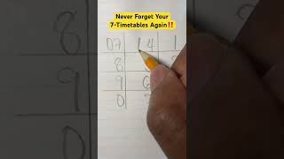 Easy way to remember your 7 timetables math maths mathematics [upl. by Ellerey]