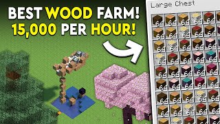 Minecraft EASIEST All Trees Wood Farm Tutorial  15000 PHR [upl. by Naleek262]