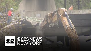 I95 bridge demolition begins after fiery tanker crash in Norwalk Connecticut [upl. by Innig]