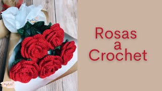 Tutorial Rosas Tejidas a Crochet Fácil💜Mayelin Ros [upl. by Eanert357]