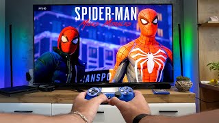 SPIDERMAN MILES MORALES On 65quot 4K ULED TV  PS4 Slim POV Gameplay [upl. by Hanas]