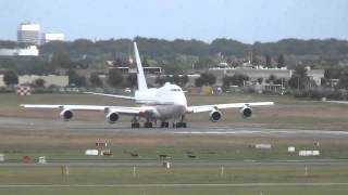 Bahrain Royal Flight B747SP A9CHAK Takeoff  Hamburg Airport [upl. by Malachi484]